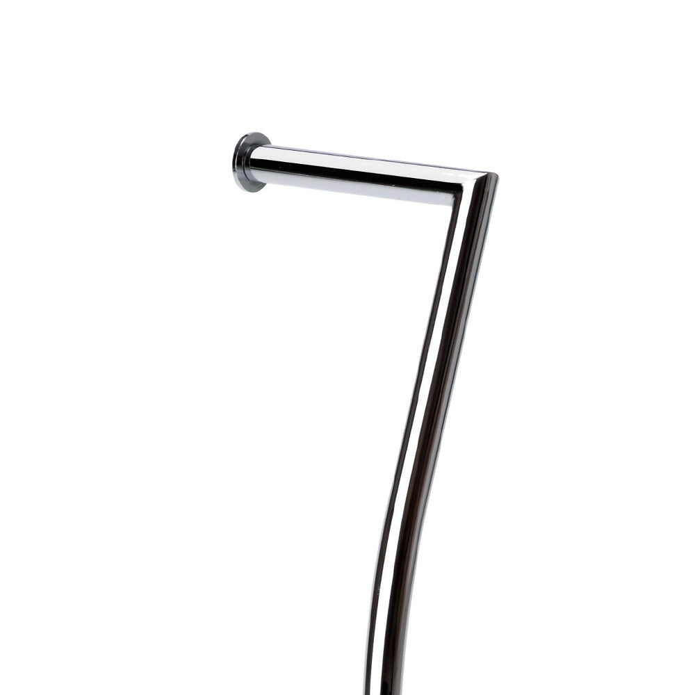 Piantana wc in metallo cromato con base in vetro
