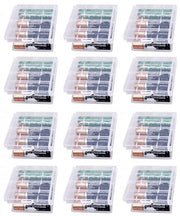 Organizzatore di accumulatori - 12 pezzi - 48 AAA compatibile - trasparente