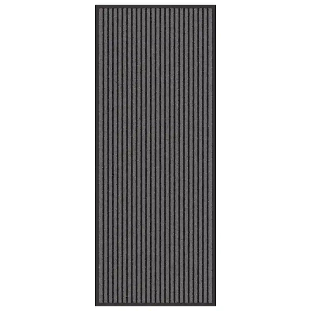 Tappetino Rigato Nero e Grigio 60 x 150 cm Polipropilene e PVC 4105592