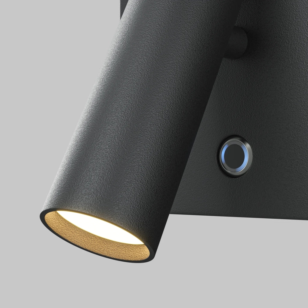 Maytoni Applique moderna Aron 1 luce LED integrato nero alluminio