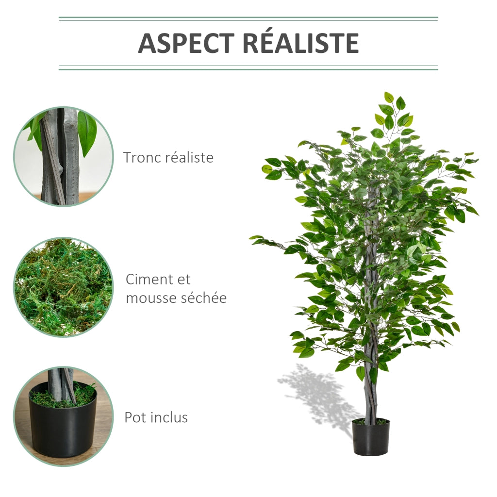 Albero Finto Ficus Artificiale ¨C Minimal ¨C H135cm con Vaso