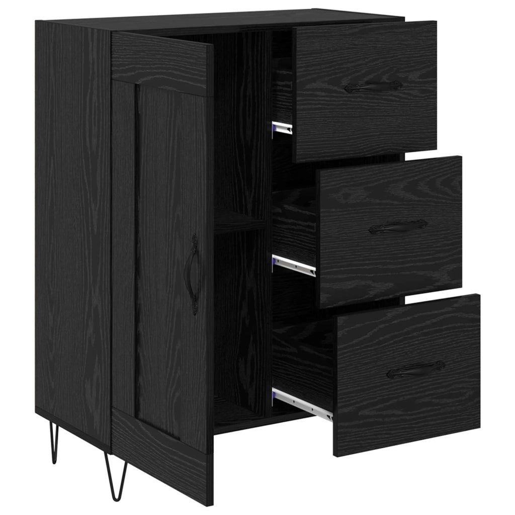 Credenza Rovere Nero 69,5 x 34 x 90 cm Legno ingegnerizzato 881620