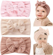 Set di 3 Cinturini per Capelli in Nylon con Bowknot per Bambine