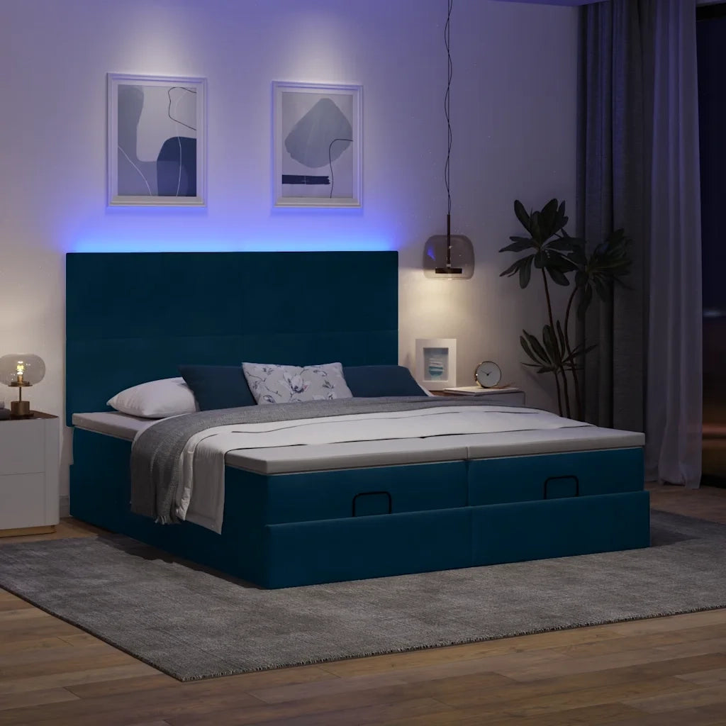 Struttura Letto Pouf con Materassi 180x200 cm Velluto 3314607