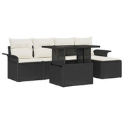 Set Divano da Giardino con cuscino 8 pcs Nero Poly Rattan 3357060