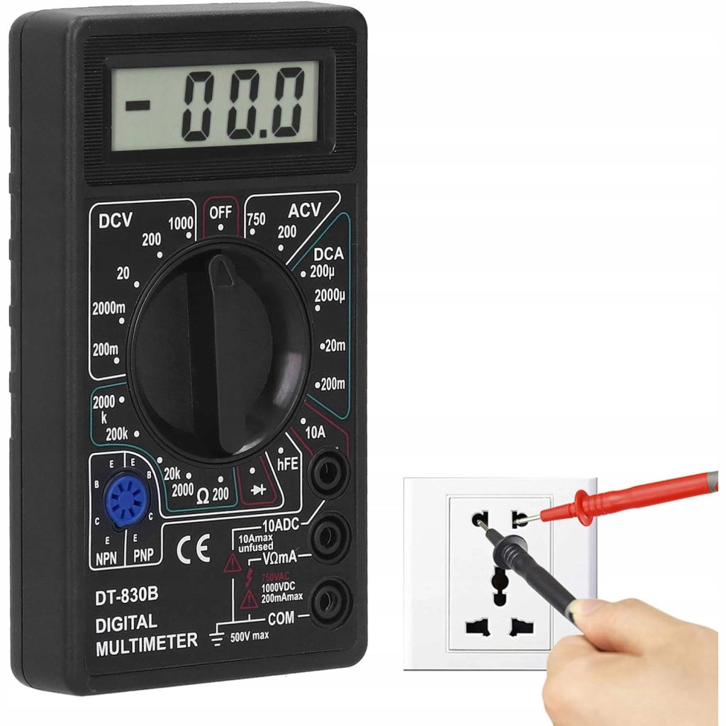 Multimetro Digitale Mini DT-830B – Display LCD, Misura Tensione AC/DC, Corrente, Resistenza | Compatto e Preciso