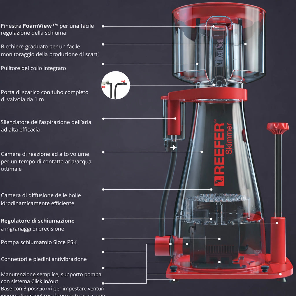 Red Sea Reefer Skimmer AC 300 con pompa PSK 600 - schiumatoio per acquari fino a 900 litri