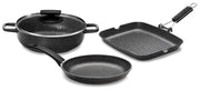 Batteria di Pentole 4 Pezzi in Alluminio Pressofuso Antiaderente Olympia Hard Cook