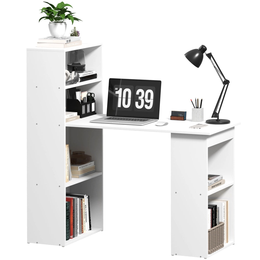 Scrivania con 2 scaffali e 5 ripiani ¨C zephmum ¨C 120x55x120 bianco