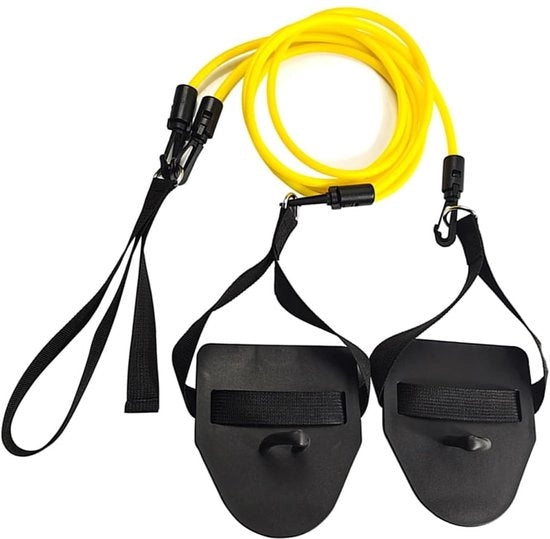 Allenamento alla nuotata con manubri ergonomici - Manubri - Barra di resistenza - Cintura elastica rimovibile - Allenatore per nuotata - Migliora la forza degli arti superiori