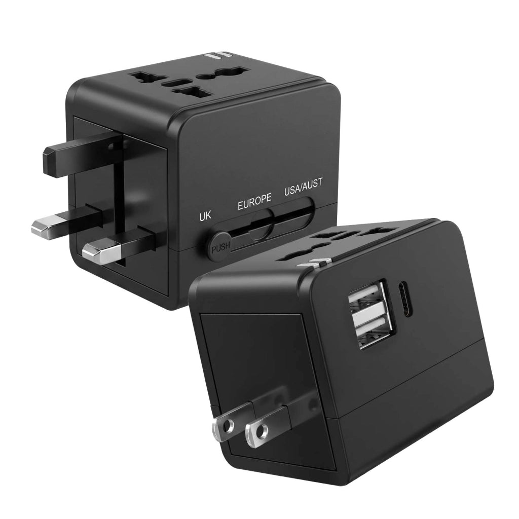 Caricatore e Multipresa Internazionale 1440W con 2 USB e USB-C 15W Nero LinQ