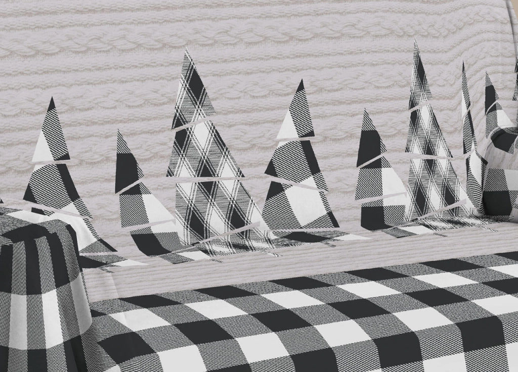 Telo Arredo Multiuso Linea Pensieri Delicati In Cotone Disegno Canada - Singolo - Grigio