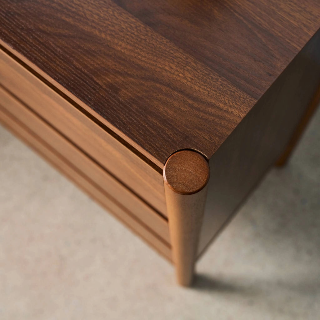 Comò decorazione legno 6 cassetti, noce