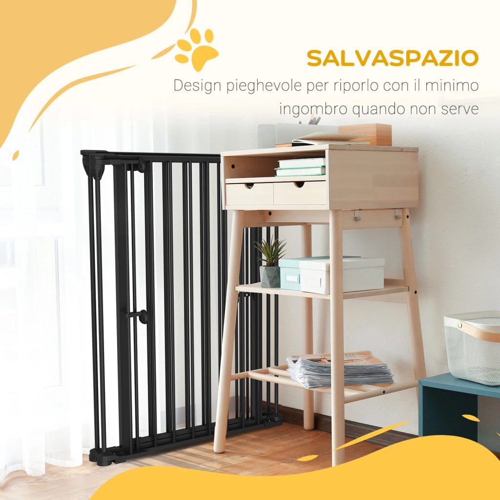 Cancelletto per Cani a 3 Pannelli ¨C Minimal ¨C Nero 206x90cm