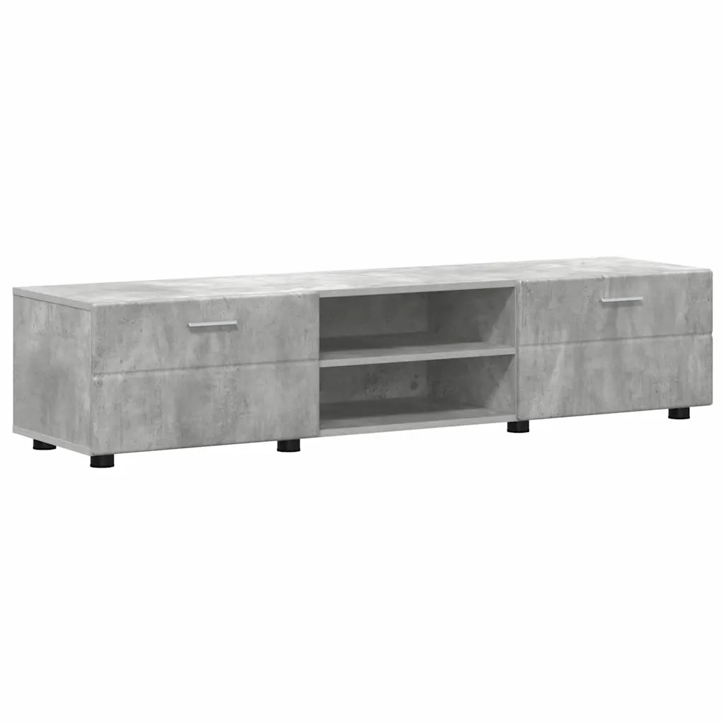 Set mobile TV FLORIN 3 pz | Armadietto TV | Mobile Porta TV Grigio cemento Legno multistrato