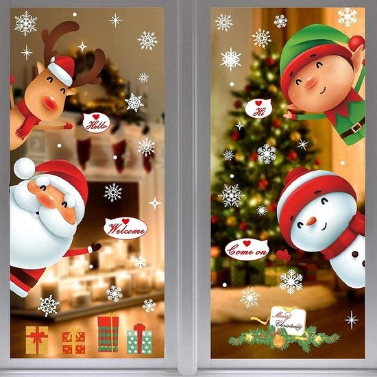 Decorazioni per finestre per Natale, set di adesivi per finestre, decorazioni per finestre, Natale, inverno, decorazioni per porte, vetrine, PVC, set di adesivi per finestre (#1)