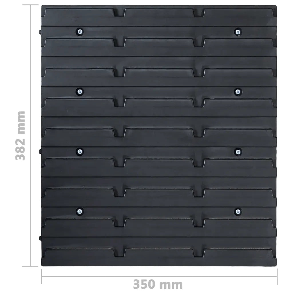 Kit Contenitori 71 pz con Pannelli a Parete Rosso e Nero 150810
