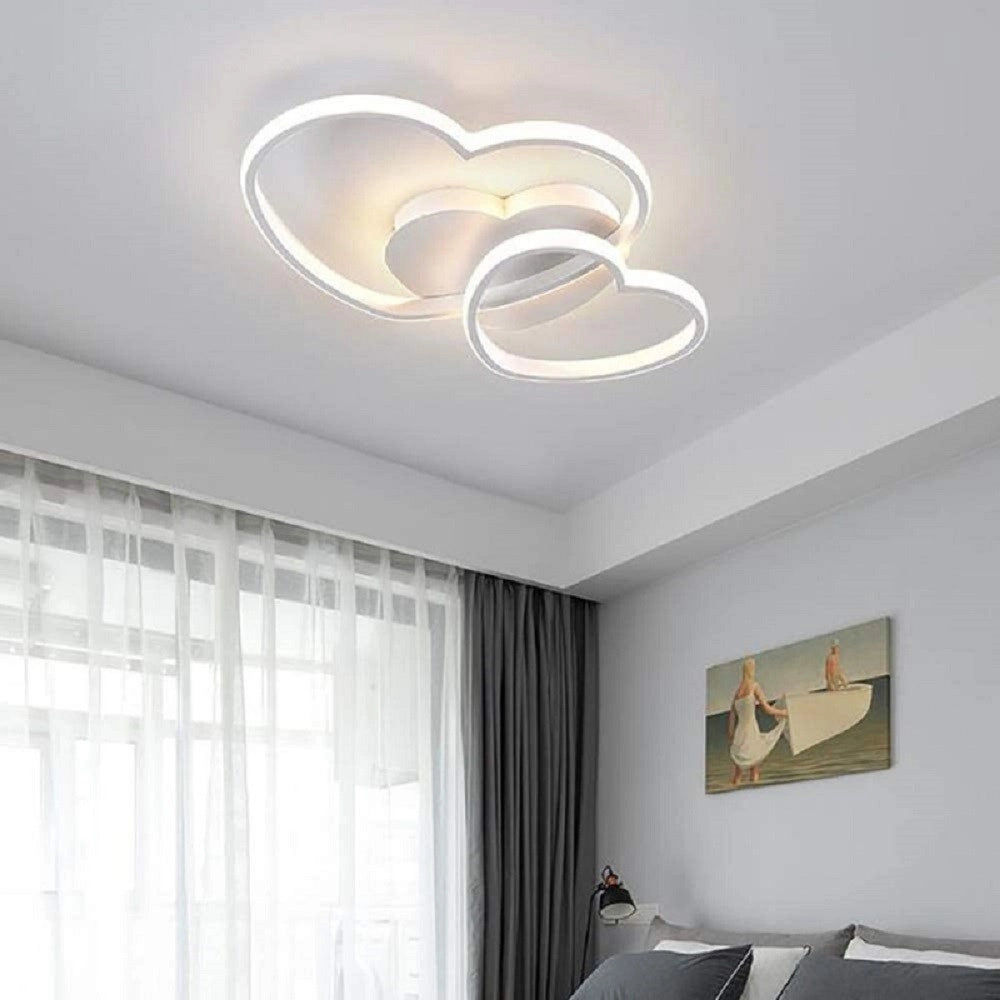 Trade Shop - Plafoniera Doppio Cuore Led Moderno Rifinitura 31w Luce 6500k 3000k 4000k Pn-05b -