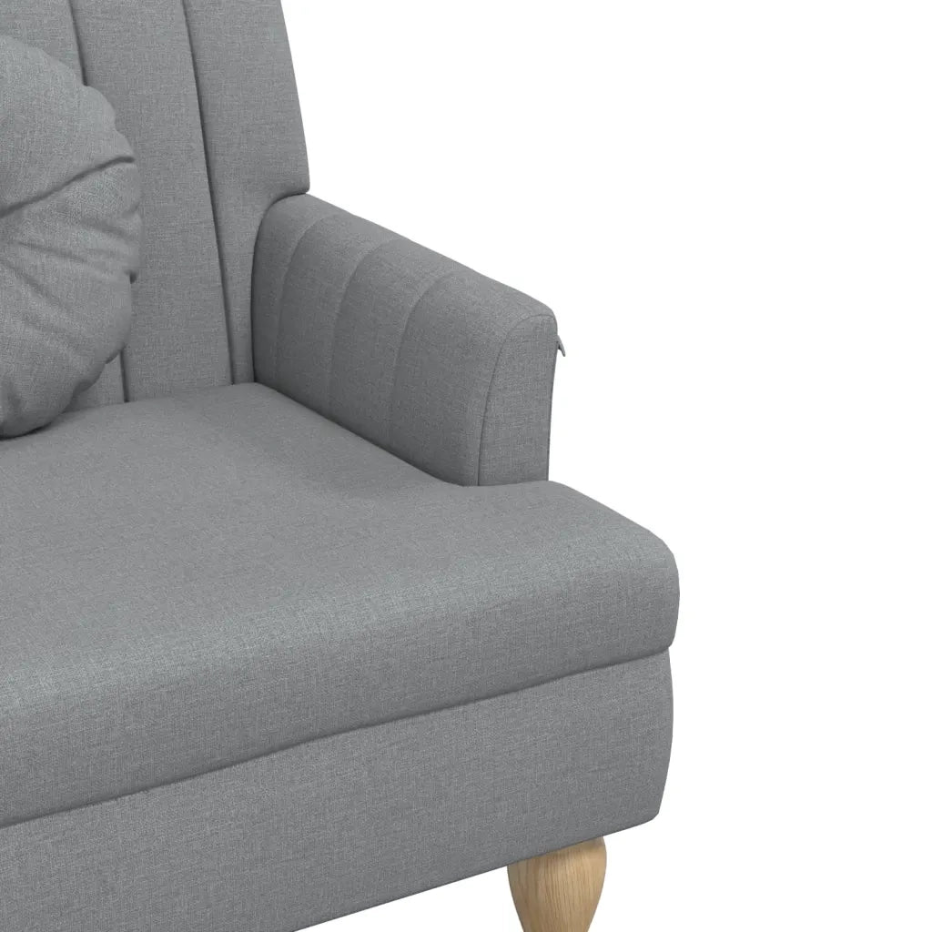 Panca con Cuscini-Sgabello-Divano Grigio Chiaro 113x64,5x75,5 cm in Tessuto