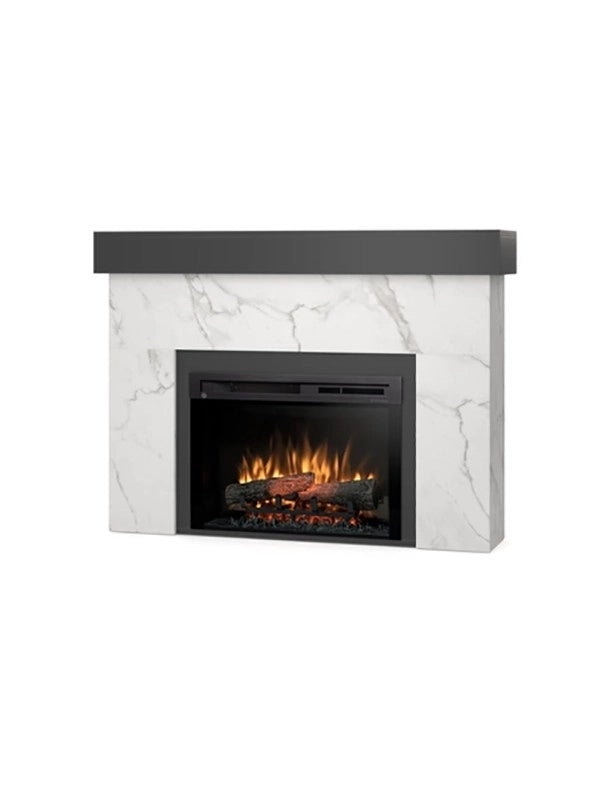 AVEN - Caminetto Elettrico da pavimento A Libera Installazione A LED 26" Marmo cristallo - Nero