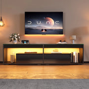 Mobile TV LED nero lucido 180 cm con 2 cassetti