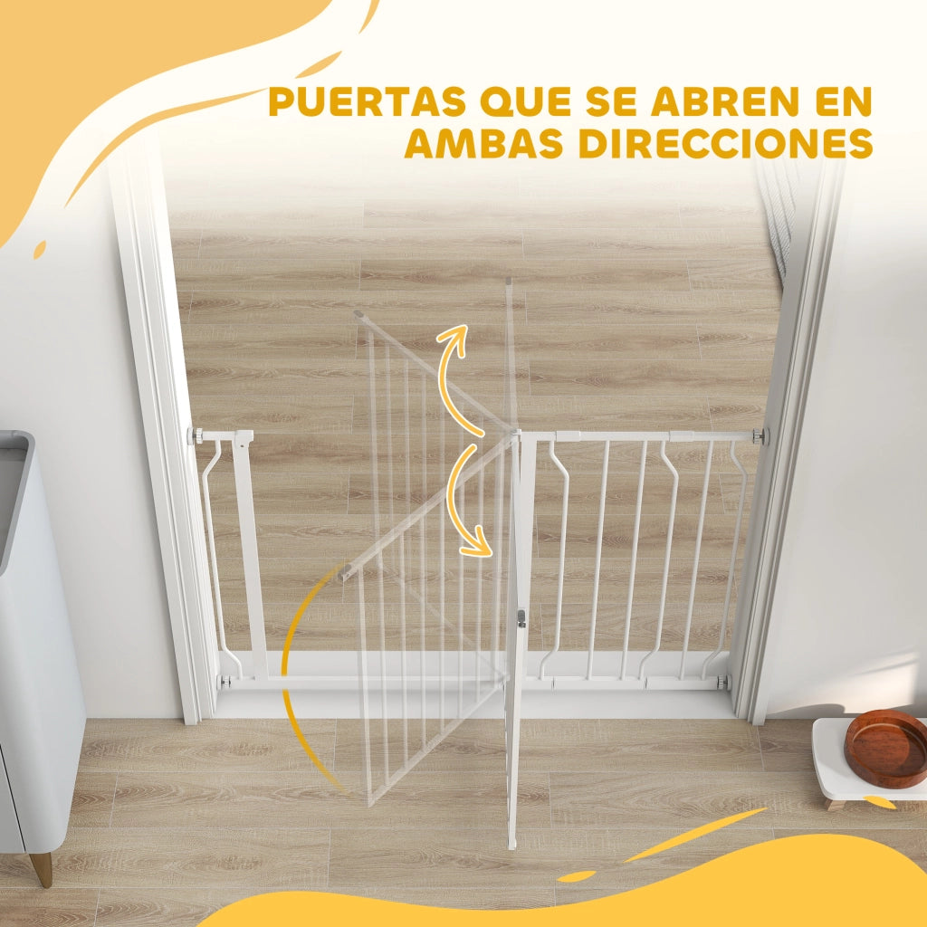 Cancello Sicurezza per Cani Estensibile 75-115 cm ¨C zephmum ¨C Bianco