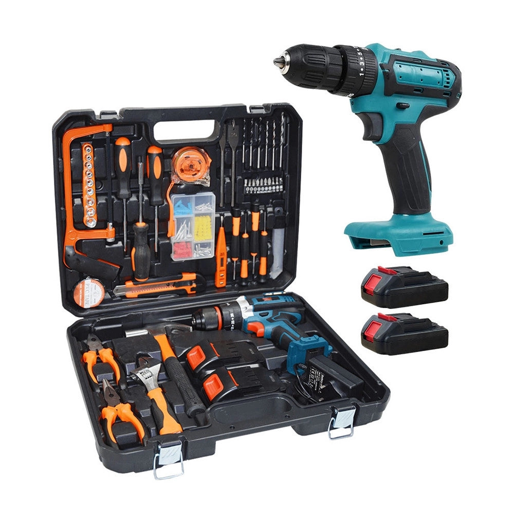 Trade Shop - Kit Da 100 Pezzi Completo Di Attrezzi Con Trapano Avvitatore A Batteria Valigietta -
