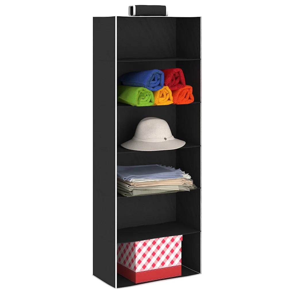 Organizer per Armadio da Appendere con 6 Ripiani 2 pz Tessuto 288325