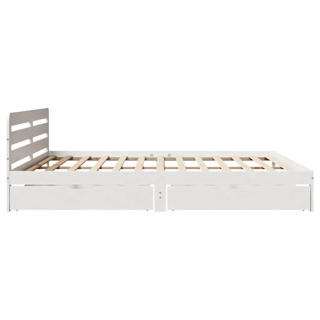 Giroletto senza Materasso-Struttura Letto Bianco 180x200 cm Legno Massello Pino 348202