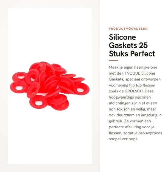 Flessi di gomma siliconica premium per flessa swing flip top - non tossico - duraturo - ideale per la produzione domestica - 25 pezzi - chiusura flessa