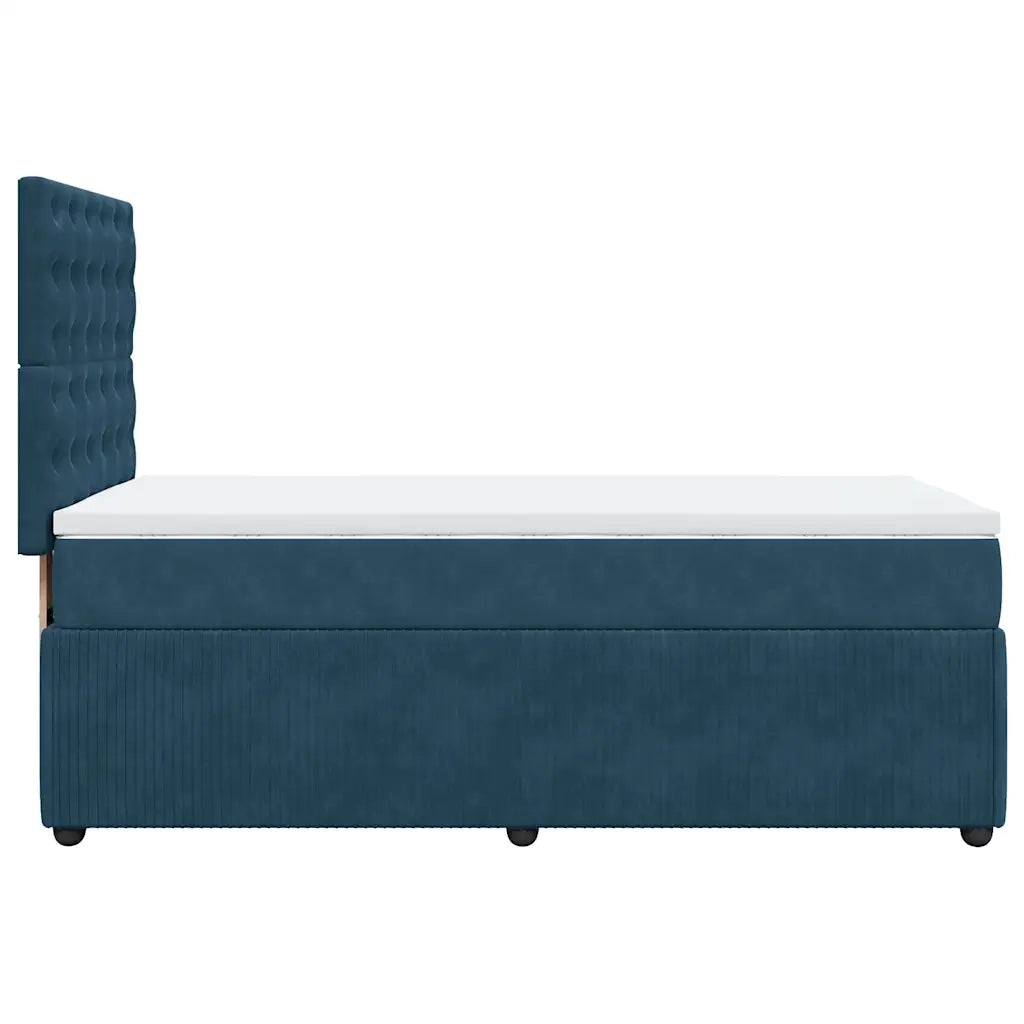 Giroletto a Molle con Materasso Blu 100x200 cm in Velluto