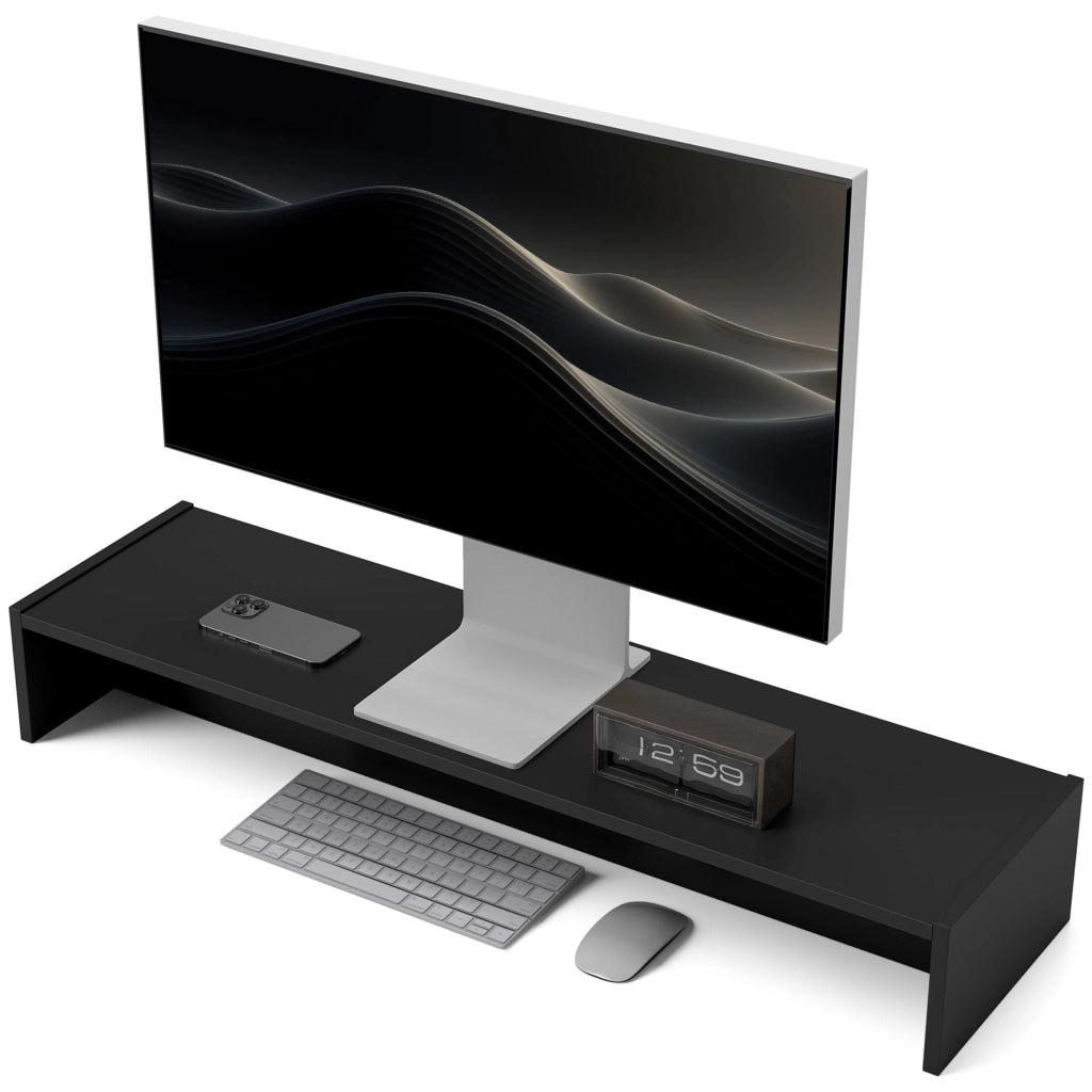 Supporto Monitor PC ¨C Zephmum ¨C 100 cm Nero con 2 Ripiani