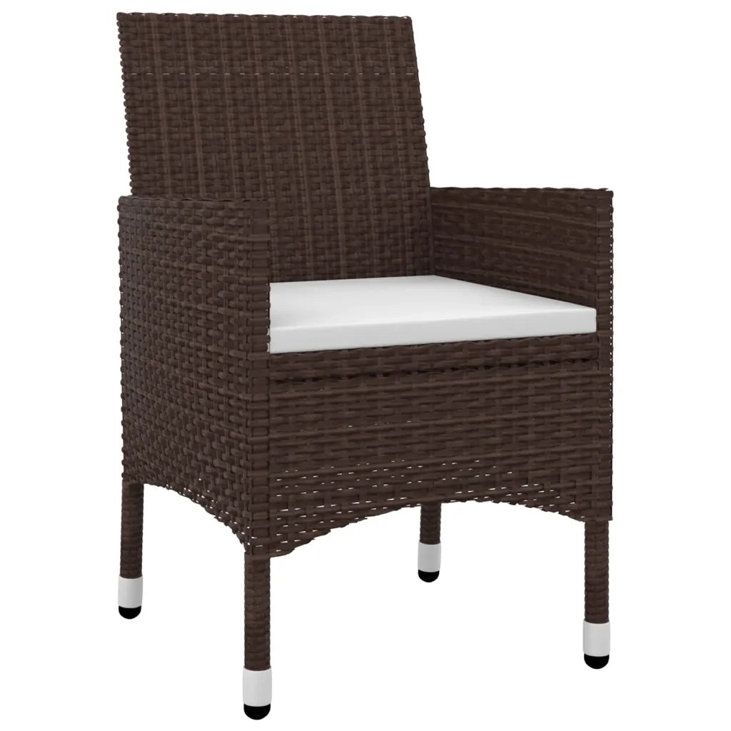 Set da Pranzo per Giardino 9 pz con Cuscini Polyrattan e Vetro cod mxl 38805