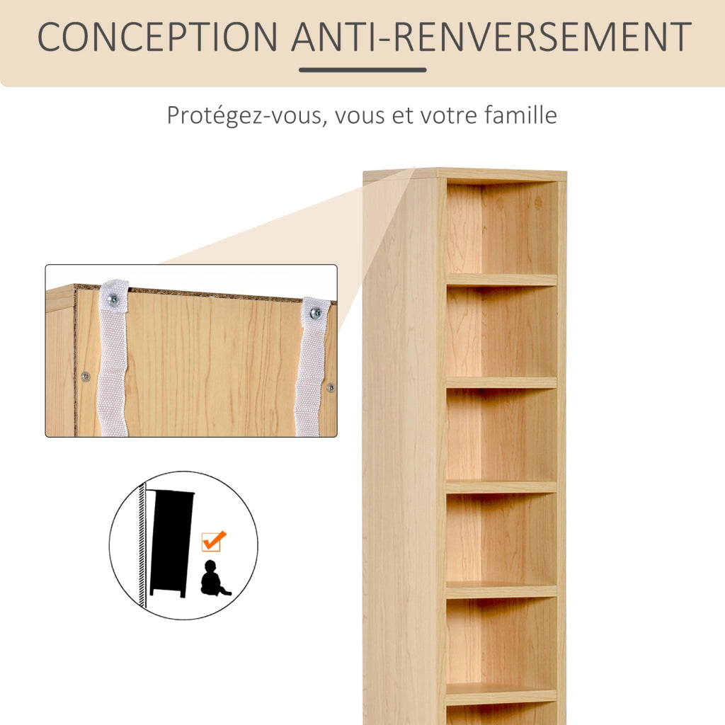 Libreria 6 Ripiani per CD e DVD ¨C Zephmum ¨C Legno 21x19x88 cm