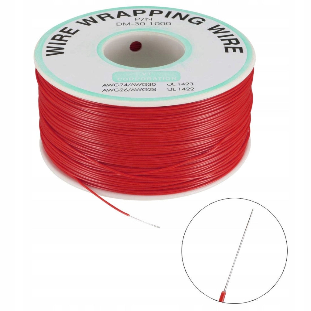 Cavo Kynar AWG 0.24mm Rosso 200m – Alta Qualità e Durata | Ø 0,25 mm, Isolamento Ø 0,60 mm