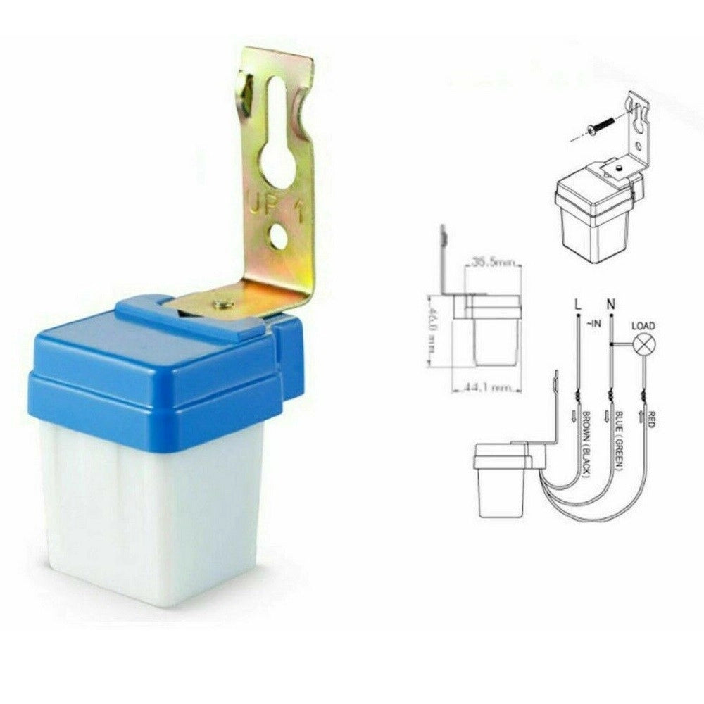 Trade Shop - Mini Interruttore Sensore Crepuscolare 6a 220v Per Lampade Faro Faretto Led -