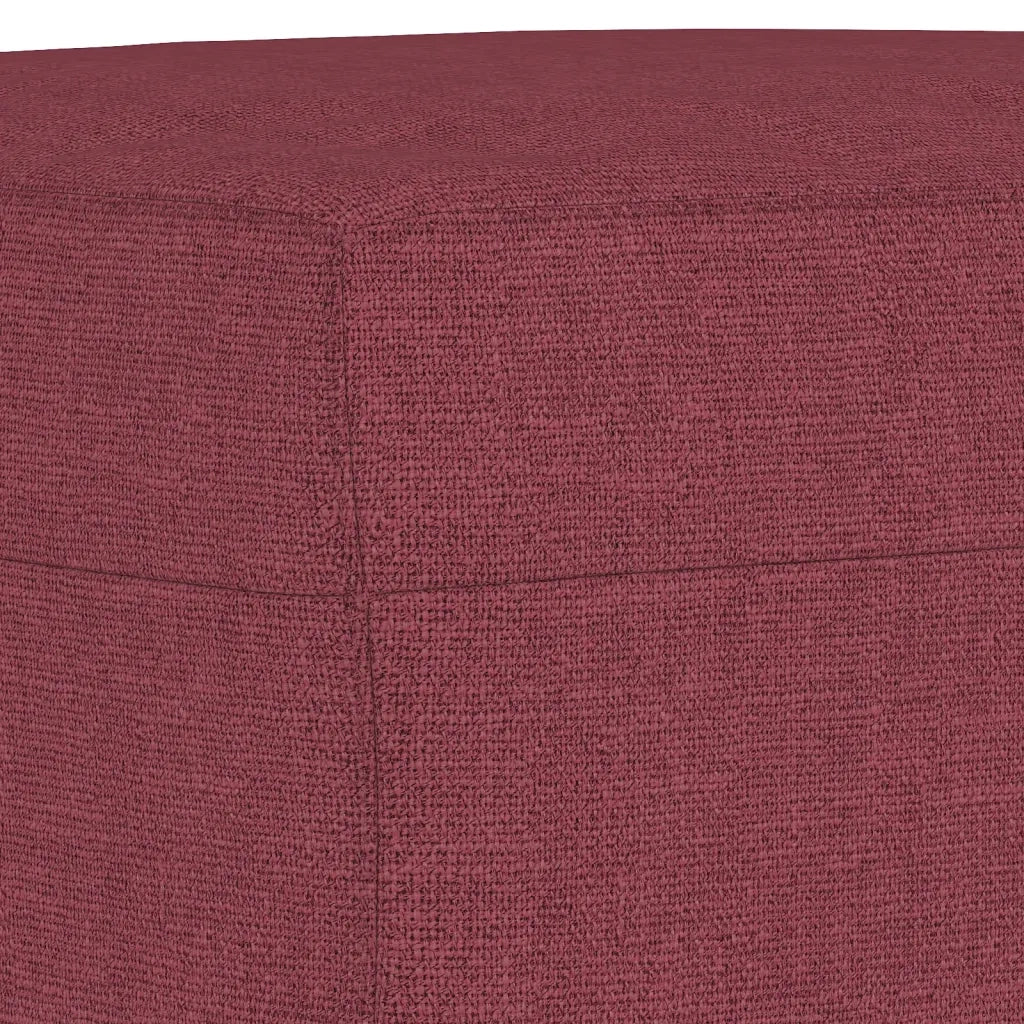 Set di Divani 3 pz con Cuscini Rosso Vino in Tessuto