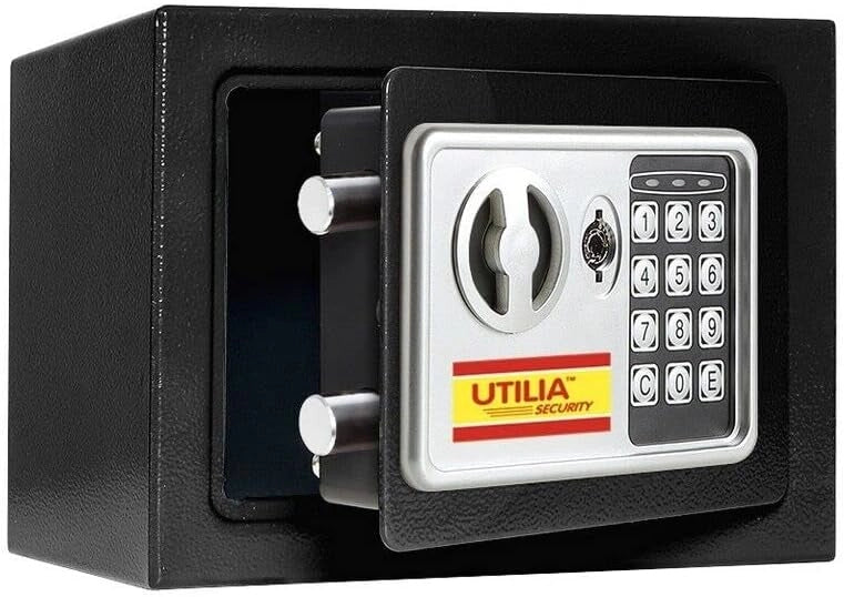 Cassaforte elettronica Utilia Security con combinatore e chiave ? 230x170x170 mm