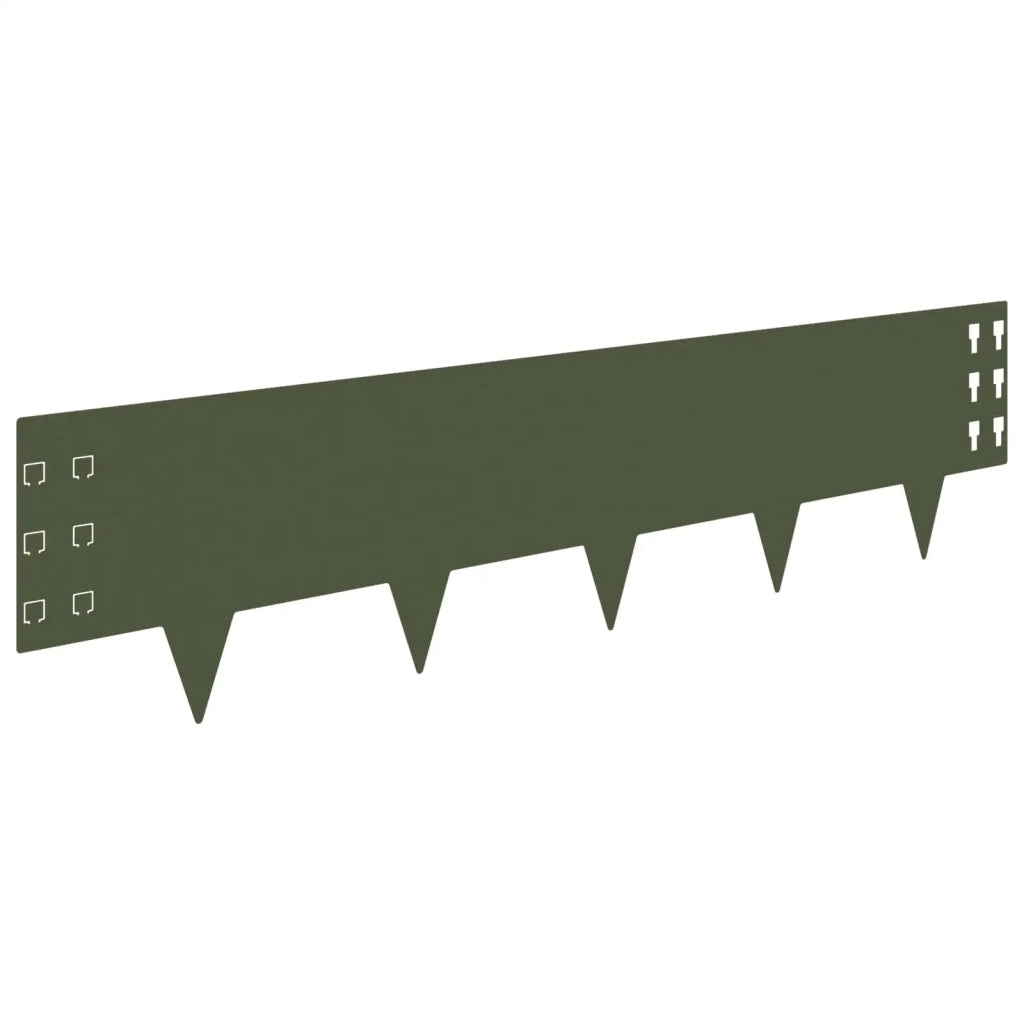 Bordura per Prato 10 pcs 100 x 25 cm Acciaio Verde Oliva 8008611