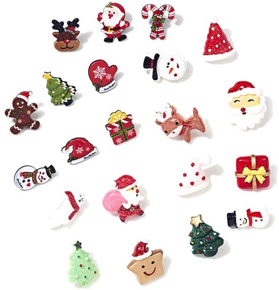 Set di spille per Natale - 21 pezzi - tema invernale