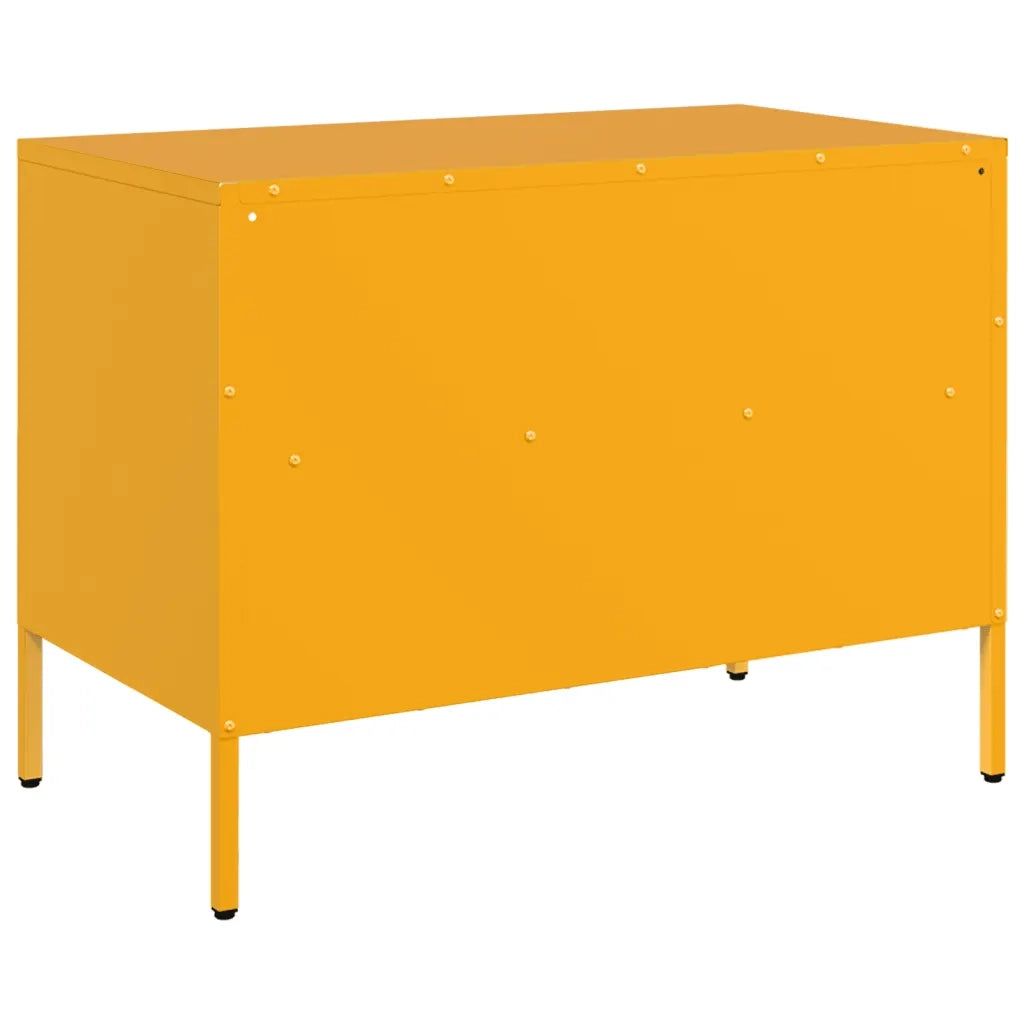 Mobile TV | Armadietto TV | Mobile Porta TV Giallo Senape 68x39x50,5 cm in Acciaio