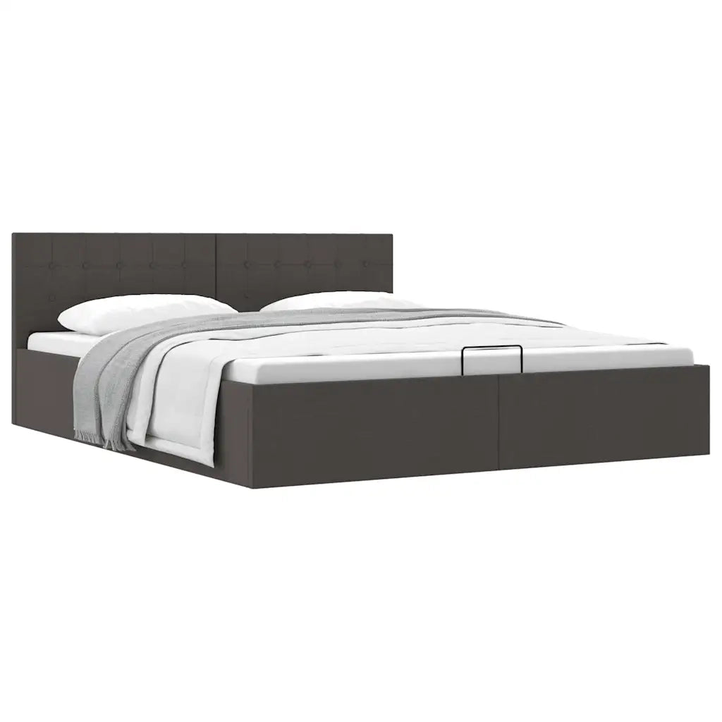 Giroletto con Contenitore  Grigio Scuro in Tessuto 180x200 cm