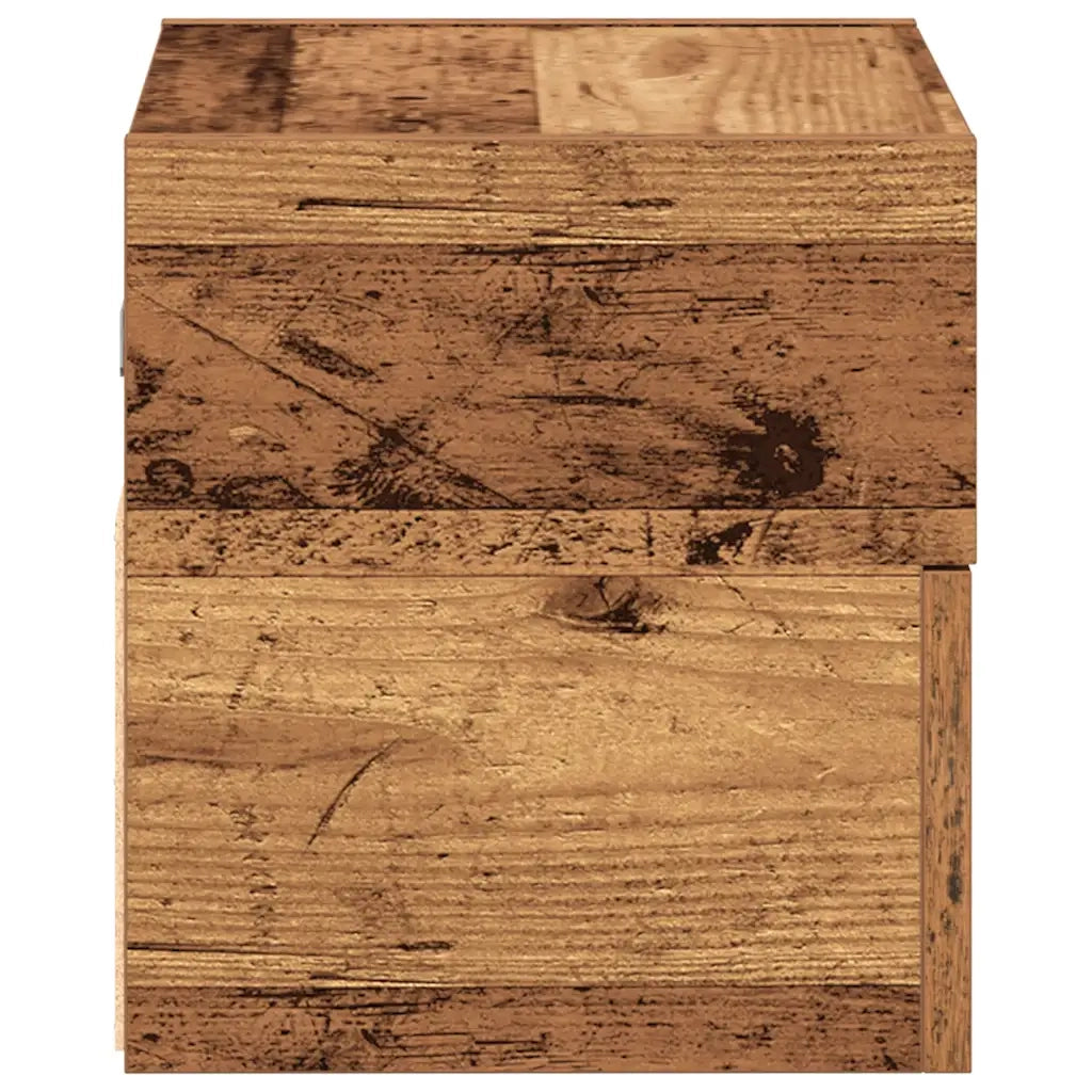 Comodino | Armadio da Notte | Mobiletto da notte a Muro Legno Antico 45x26x28,5 cm