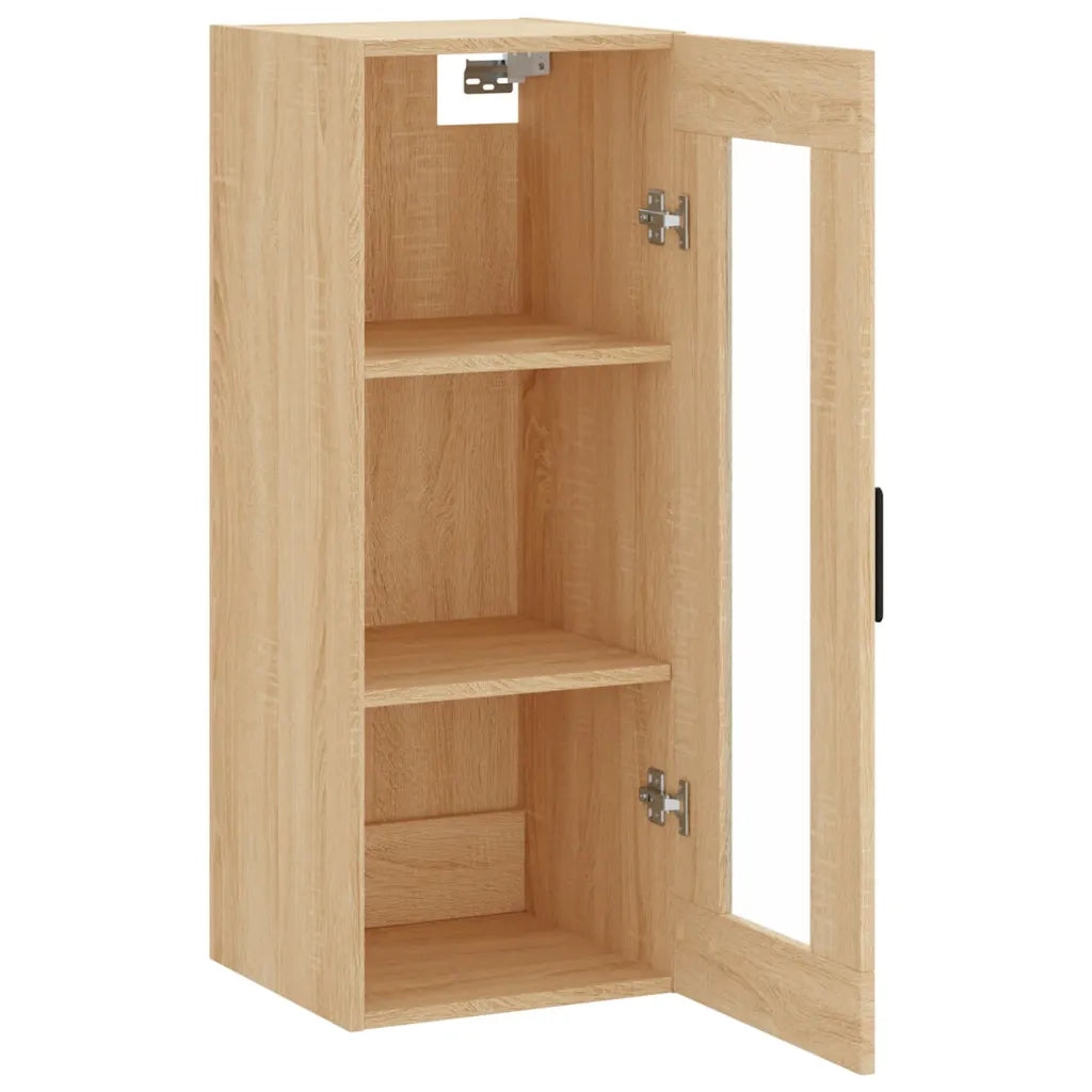 Mobiletto a muro versatile e di design 34,5 x 34 x 90 cm realizzato in legno composito di rovere Sonoma 02_0048686