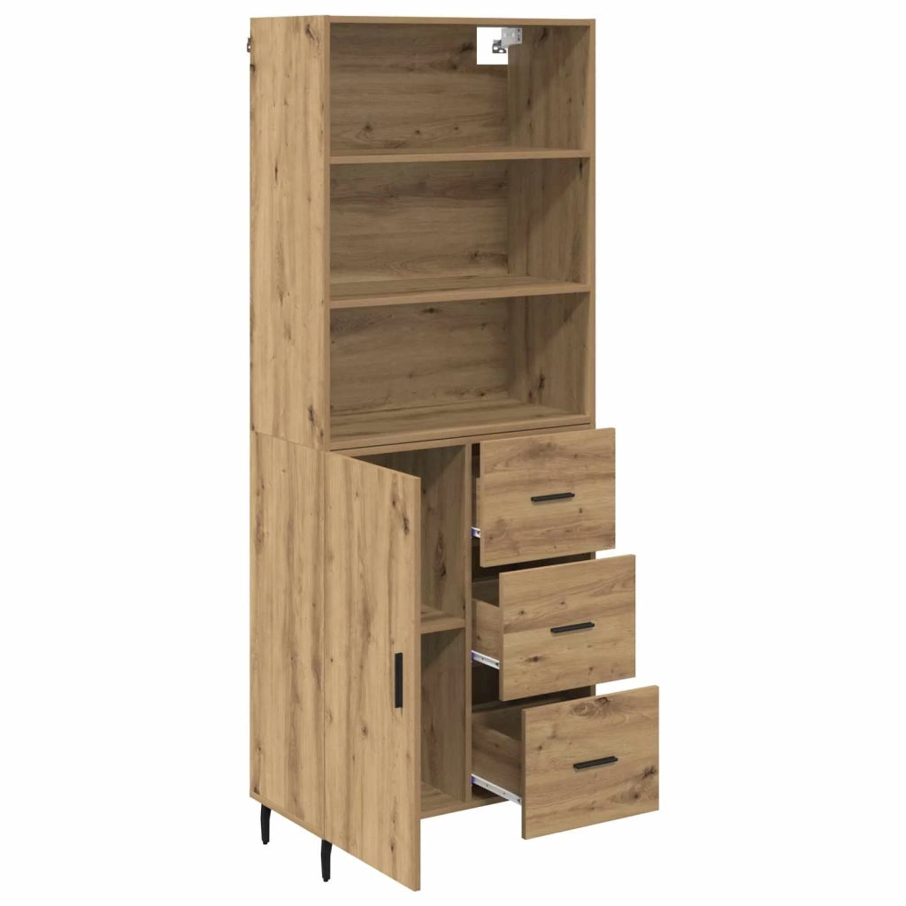 Credenza | Madia | Buffet da pranzo | Armadio da pranzo con cassetto Rovere artigianale 69,5 x 34 x 180 cm