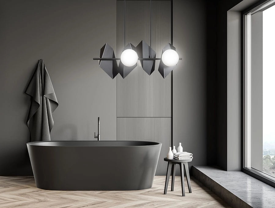 Lampadario Emibig Drifton 4 4xE14 nero metallo/vetro