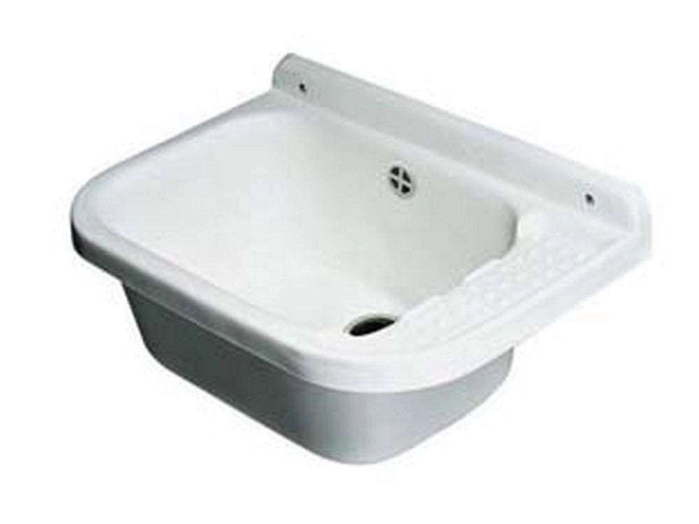1pz pilozzo a parete in resina bianco con sifone - cm.50x35x24 cod:ferx.fer286596