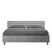 BS COM Letto matrimoniale contenitore 160x200 testata dritta con doghe cemento