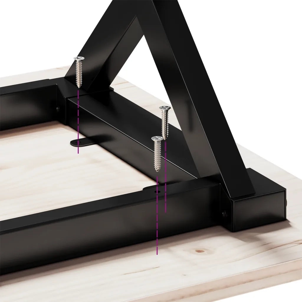 Tavolino da salotto | Tavolino da caff¨¨ | Tavolino da Soggiorno Telaio a X 80x50x40 cm Legno Pino e Acciaio