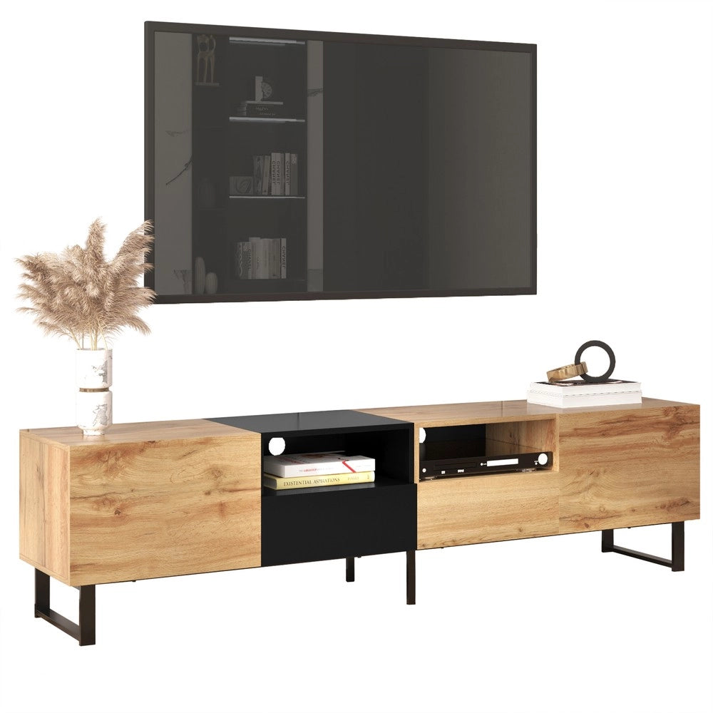 Mobile TV ¨C Xylo ¨C Nero, Legno, con Ripiani